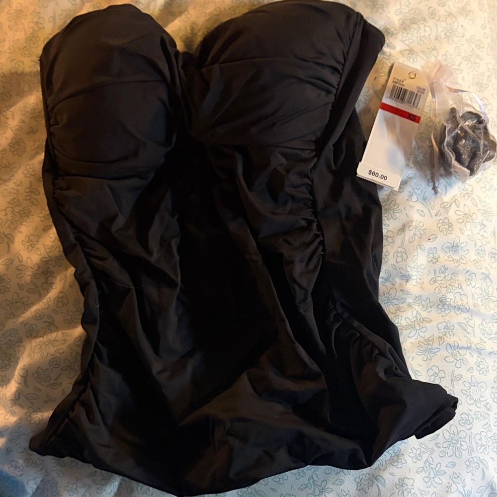 Anne Cole Black Strapless Swimsuit